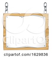 Poster, Art Print Of Scroll Wooden Sign Hanging From Chains
