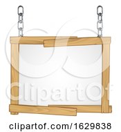 Poster, Art Print Of Wooden Frame Sign Hanging From Chains