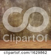 Poster, Art Print Of 3d Wooden Table Against A Defocussed Grunge Background