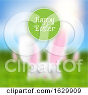 Easter Background With Defocussed Rabbit Landscape