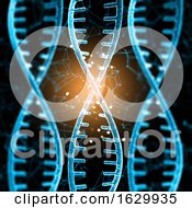 3D Medical Background With Abstract DNA Strands