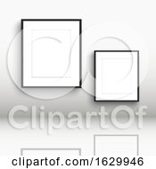 Poster, Art Print Of Blank Picture Frames With Reflections In Floor