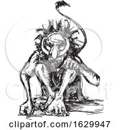Poster, Art Print Of Sketched Sitting Troll