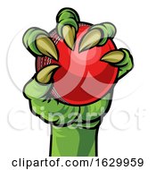 Poster, Art Print Of Claw Monster Hand Holding A Cricket Ball