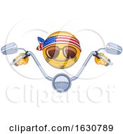 Cartoon Yellow Emoji Emoticon Biker With Handle Bars