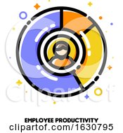 Icon Of Multicolor Diagram And Staff Member For Employee Productivity Concept