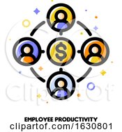 Employee Productivity Icon For Corporate Management Or Business Leader Training Concept