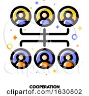 Team Cooperation Icon For Corporate Management Or Business Leader Training Concept