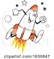 Poster, Art Print Of Cartoon Running Rocket Character