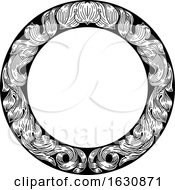 Frame Laurel Leaf Filigree Floral Pattern Motif