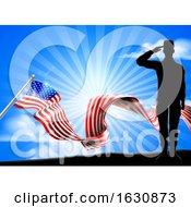 American Flag Patriotic Soldier Salute Background