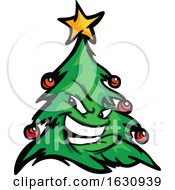 Poster, Art Print Of Tough Christmas Tree Mascot Character