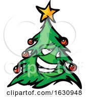 Happy Christmas Tree Mascot Character by Chromaco
