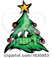 Happy Christmas Tree Mascot Character