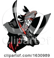 Poster, Art Print Of Skeleton Pirate And Sword Badge