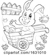 Easter Bunny In A Wheelbarrow