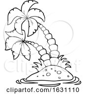 Poster, Art Print Of Black And White Tropical Island With Palm Trees