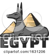 Poster, Art Print Of Egyptian Anubis And Pyramids