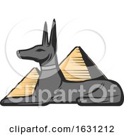 Egyptian Anubis And Pyramids by Vector Tradition SM