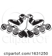 Poster, Art Print Of Black And White Roller Blades