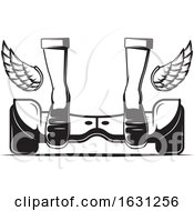 Poster, Art Print Of Black And White Hoverboard With Wings