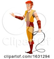 Circus Lion Tamer Holding A Whip by Vector Tradition SM