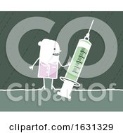 White Stick Female Nurse Holding A Syringe