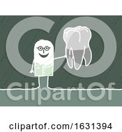 Poster, Art Print Of White Stick Man Dentist Holding A Tooth