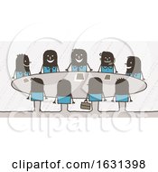 Group Of Black Stick Business People In A Meeting