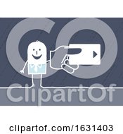 Poster, Art Print Of White Stick Man Holding A Hotel Room Key Or Credit Card