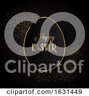 Elegant Easter Background With Egg Shape On Glitter
