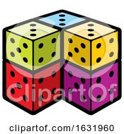 Poster, Art Print Of Stacked Colorful Dice