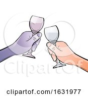 Hands Clinking Glasses Together by Lal Perera