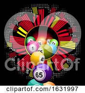 Poster, Art Print Of Bingo Lottery Balls Falling From Cityscape Border