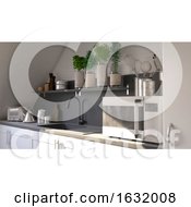 Render Of 3D Contemporary Kitchen