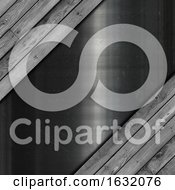 Poster, Art Print Of Scratched Metal Texture With Grunge Wood