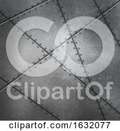 Poster, Art Print Of Scratched Metal Background With Rivets