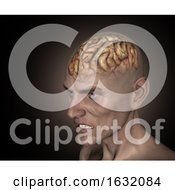 Poster, Art Print Of 3d Old Man With Diseased Brain