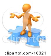 Confused Orange Person Holding Their Hands Out Because They Arent Sure What To Do About Seo And Link Exchanges To Market Their Site Clipart Illustration Graphic by 3poD