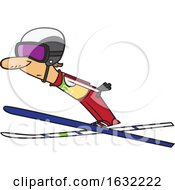 Cartoon White Male Ski Jumper by toonaday