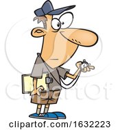 Cartoon White Male Track Coach Holding A Stopwatch by toonaday