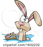 Poster, Art Print Of Cartoon Easter Bunny Stuck In The Snow