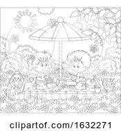 Poster, Art Print Of Black And White Boy And Girl Playing In A Sand Box