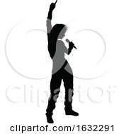 Poster, Art Print Of Singer Pop Hiphop Or Rock Star Silhouette Woman