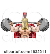 Poster, Art Print Of Spartan Trojan Weight Lifting Body Building Mascot