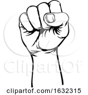 Poster, Art Print Of Retro Revolution Hand Fist Raised Air Propaganda