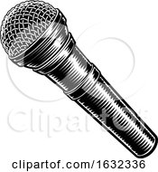 Poster, Art Print Of Microphone Vintage Woodcut Engraved Style