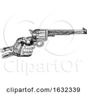 Poster, Art Print Of Hand Holding Western Pistol Gun Revolver