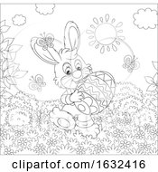 Poster, Art Print Of Black And White Rabbit Carrying A Giant Easter Egg On A Sunny Day
