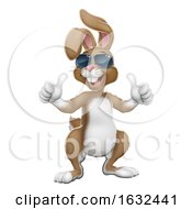 Poster, Art Print Of Easter Bunny Cool Rabbit Cartoon Giving Thumbs Up